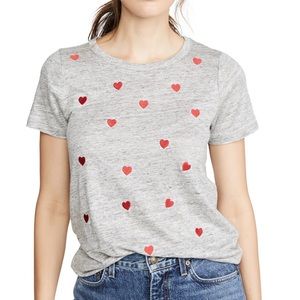 Chaser Linen Jersey Basic Crew Heart Print T-Shirt XS